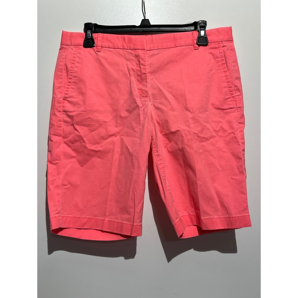 J.Crew Womens Coral Pink Chino Shorts Stretch Cotton Mid Rise Size 10 9 Inseam